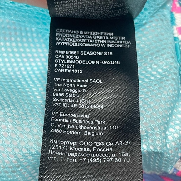 THE NORTH FACE Toddler Tailout Rain Jacket Size: 2T Color:White/Blue/Pink - Picture 11 of 12